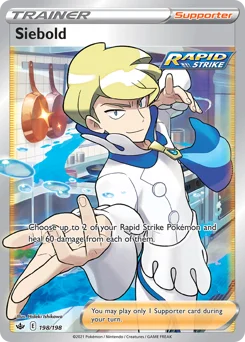 Siebold Pokemon card from Chilling Reign, card number 198