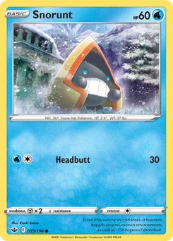 Snorunt Pokemon card from Chilling Reign, card number 35