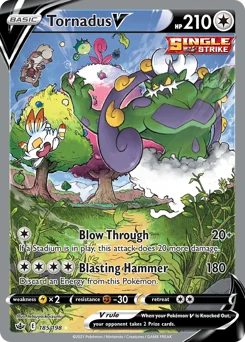 Tornadus V Pokemon card from Chilling Reign, card number 185