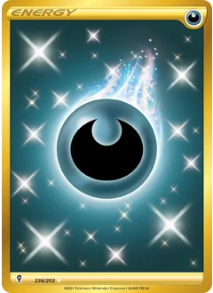 Darkness Energy Pokemon card from Evolving Skies, card number 236