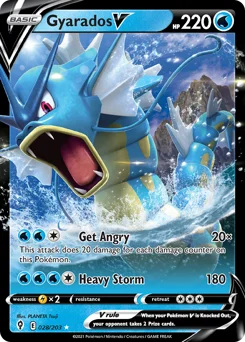 Gyarados V Pokemon card from Evolving Skies, card number 28