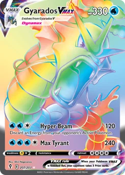 Gyarados VMAX Pokemon card from Evolving Skies, card number 207
