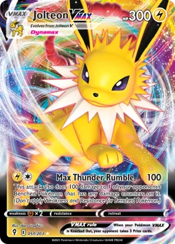 Jolteon VMAX Pokemon card from Evolving Skies, card number 51