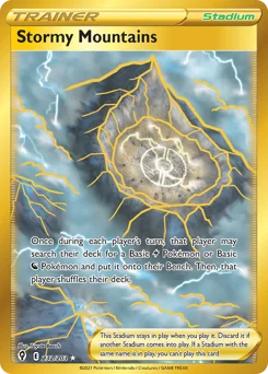 Stormy Mountains Pokemon card from Evolving Skies, card number 232