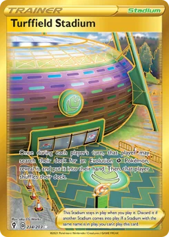 Turffield Stadium Pokemon card from Evolving Skies, card number 234
