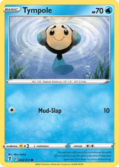 Tympole Pokemon card from Evolving Skies, card number 42