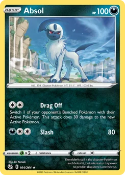 Absol Pokemon card from Fusion Strike, card number 164