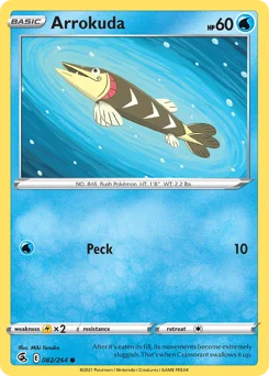 Arrokuda Pokemon card from Fusion Strike, card number 82