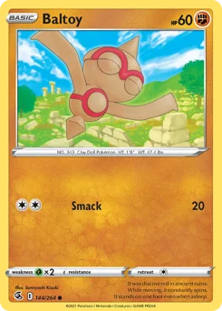 Baltoy Pokemon card from Fusion Strike, card number 144