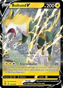 Boltund V Pokemon card from Fusion Strike, card number 103