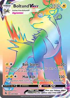 Boltund VMAX Pokemon card from Fusion Strike, card number 267
