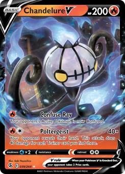 Chandelure V Pokemon card from Fusion Strike, card number 39
