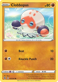 Clobbopus Pokemon card from Fusion Strike, card number 152
