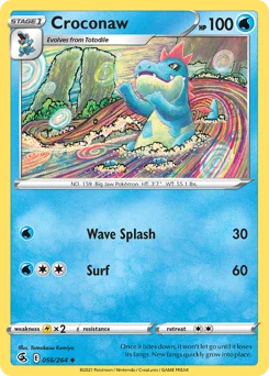 Croconaw Pokemon card from Fusion Strike, card number 56