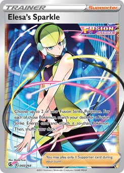 Elesa's Sparkle Pokemon card from Fusion Strike, card number 260
