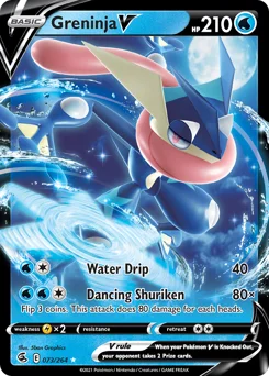 Greninja V Pokemon card from Fusion Strike, card number 73