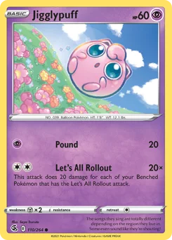 Jigglypuff Pokemon card from Fusion Strike, card number 110
