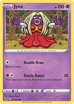 Jynx Pokemon card from Fusion Strike, card number 112