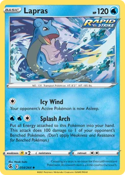 Lapras Pokemon card from Fusion Strike, card number 54
