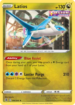 Latios Pokemon card from Fusion Strike, card number 194