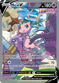 Mew V Pokemon card from Fusion Strike, card number 251