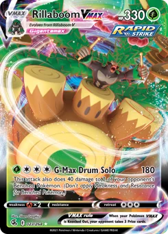 Rillaboom VMAX Pokemon card from Fusion Strike, card number 23