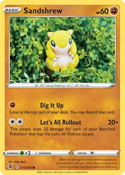 Sandshrew Pokemon card from Fusion Strike, card number 131