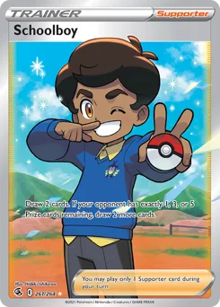 Schoolboy Pokemon card from Fusion Strike, card number 261