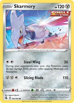 Skarmory Pokemon card from Fusion Strike, card number 182