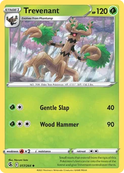 Trevenant Pokemon card from Fusion Strike, card number 17