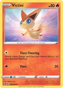Victini Pokemon card from Fusion Strike, card number 36