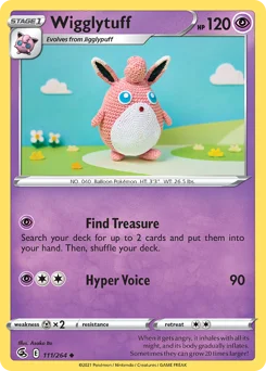 Wigglytuff Pokemon card from Fusion Strike, card number 111