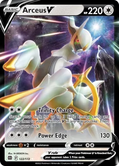 Arceus V Pokemon card from Brilliant Stars, card number 122