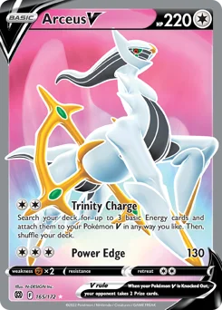 Arceus V Pokemon card from Brilliant Stars, card number 165