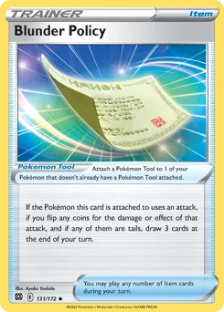 Blunder Policy Pokemon card from Brilliant Stars, card number 131