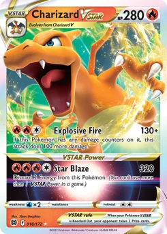 Charizard VSTAR Pokemon card from Brilliant Stars, card number 18