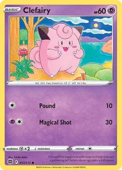 Clefairy Pokemon card from Brilliant Stars, card number 53