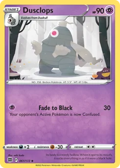 Dusclops Pokemon card from Brilliant Stars, card number 61
