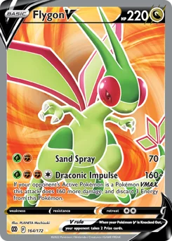 Flygon V Pokemon card from Brilliant Stars, card number 164