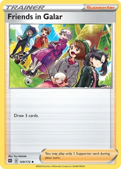 Friends in Galar Pokemon card from Brilliant Stars, card number 140