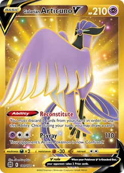 Galarian Articuno V Pokemon card from Brilliant Stars, card number 181