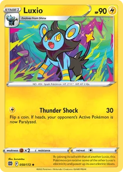 Luxio Pokemon card from Brilliant Stars, card number 50