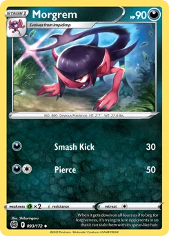 Morgrem Pokemon card from Brilliant Stars, card number 93