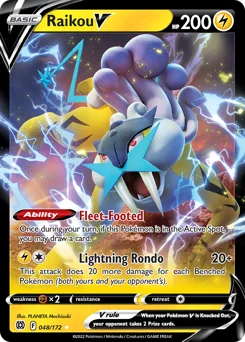Raikou V Pokemon card from Brilliant Stars, card number 48