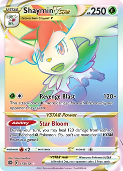 Shaymin VSTAR Pokemon card from Brilliant Stars, card number 173