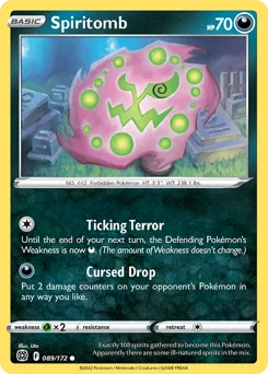 Spiritomb Pokemon card from Brilliant Stars, card number 89