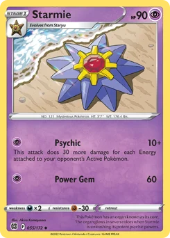 Starmie Pokemon card from Brilliant Stars, card number 55