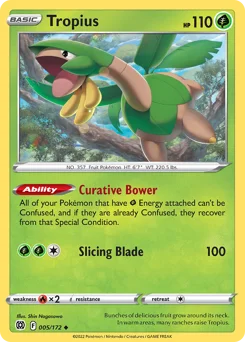 Tropius Pokemon card from Brilliant Stars, card number 5