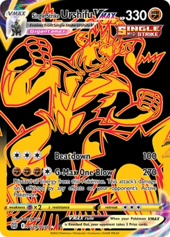 Single Strike Urshifu VMAX Pokemon card from Brilliant Stars Trainer Gallery, card number TG29