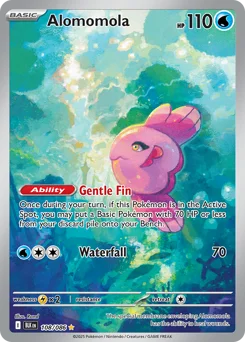 Alomomola Pokemon card from Black Bolt, card number 108